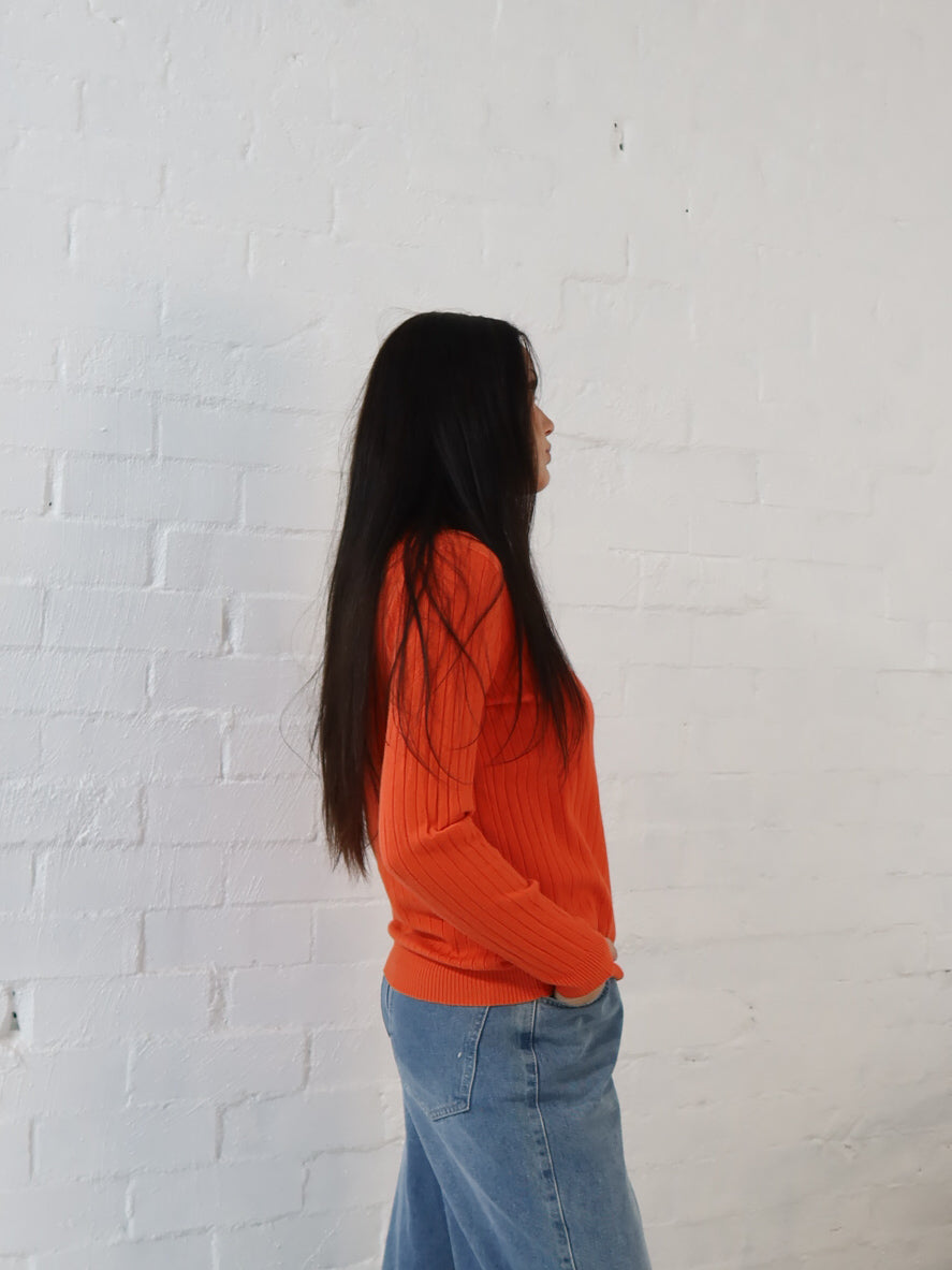 Adison Knit Top- Orange