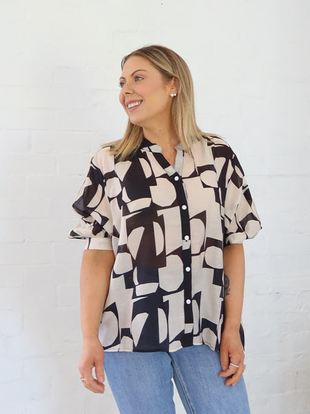 Mimi Blouse - Multi Beige