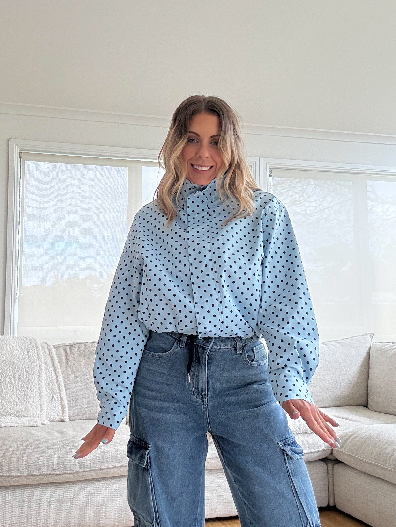Polka Dot Jacket- Blue
