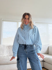 Polka Dot Jacket- Blue