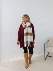 Neve Scarf - Beige Stripe