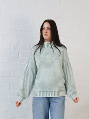 Shellie Knit -Sage Stripe