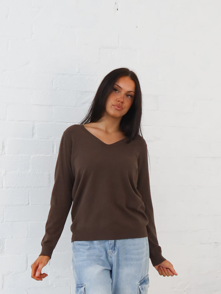 Karla Knit Top- Chocolate