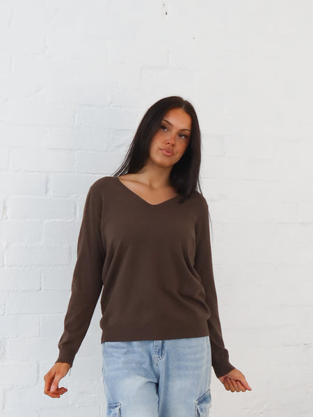 Karla Knit Top- Chocolate