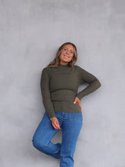 Tayla Knit Top- Army Green