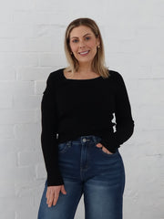 Selma Knit Top - Black