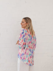 Mimi Blouse - Blue/Pink