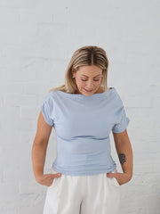 Nora Top- Powder Blue