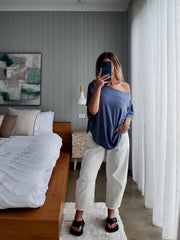 Leah Top- Duck Blue