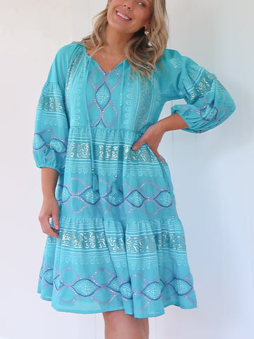 Amara Dress - Turquoise