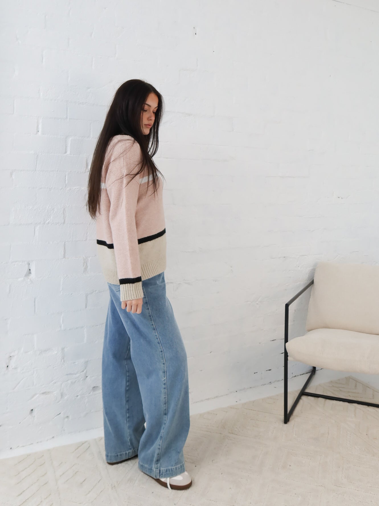 Sally Knit- Pink/Beige