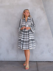 Suki Dress - Black and White