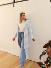 Jimmy Check Cardigan - Blue