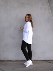 Milan 3/4 Sleeve Top - White