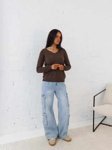 Karla Knit Top- Chocolate