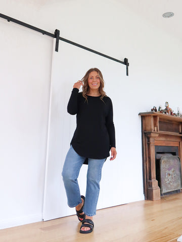 Sarah Long Sleeve Top - Black