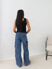 Paxton Cargo Jeans- Dark Blue