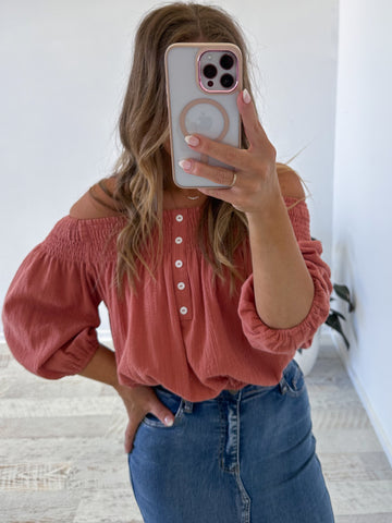 Ivy Blouse - Baked Coral