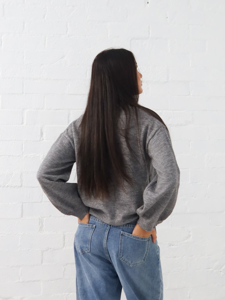 Ribbon Knit- Gunmetal Grey