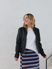 Stevie Skirt- Chocolate/Blue