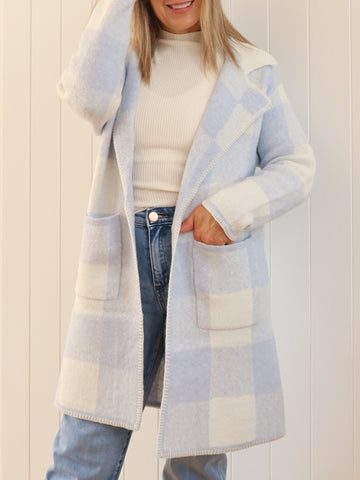 Jimmy Check Cardigan - Blue