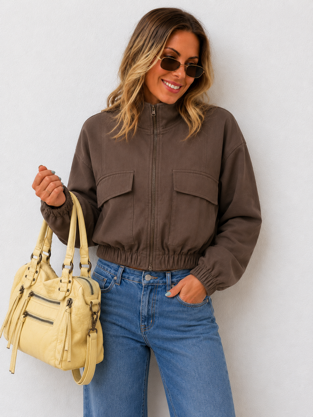 Shasha Bomber Jacket- Coffee