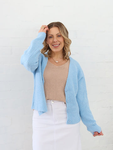 Dane Cardigan- Powder Blue