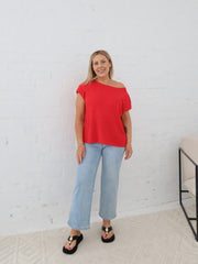 Mariah Knit Top - Red