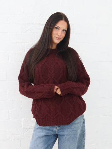 Lois Knit- Burgundy