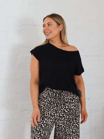 Ella Knit Top- Black