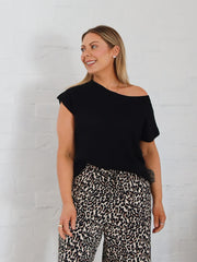 Ella Knit Top- Black