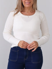 Selma Long Sleeve Knit Top - Vanilla