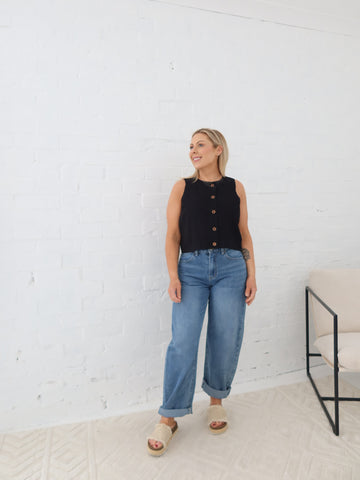 Atlas Barrel Jeans- Dark