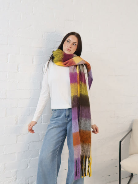 Neve Scarf - Purple/Yellow