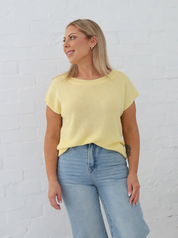 Ella Knit Top- Lemon