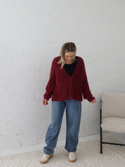 Vixen Cardigan - Burgundy