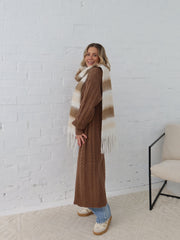 Neve Scarf - Beige Stripe