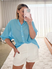 Mimi Blouse - Cool Water