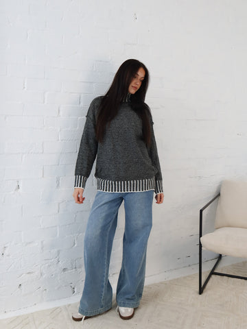 Felicity Knit - Black Fleck