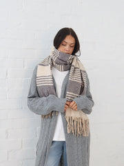 Olivia Scarf- Grey Stripe