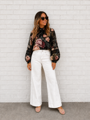 Bloom Shirt- Black Floral