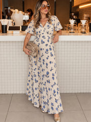 Lydia Dress- Vanilla/Blue