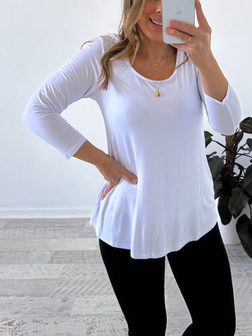 Lynette Long Sleeve Top - White