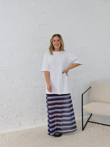 Stevie Skirt- Chocolate/Blue