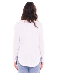 Megan Long Sleeve Top - White