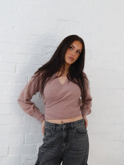 Dixie Wrap Top- Dusty Pink