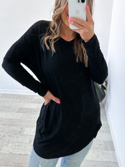 Sarah Long Sleeve Top - Black