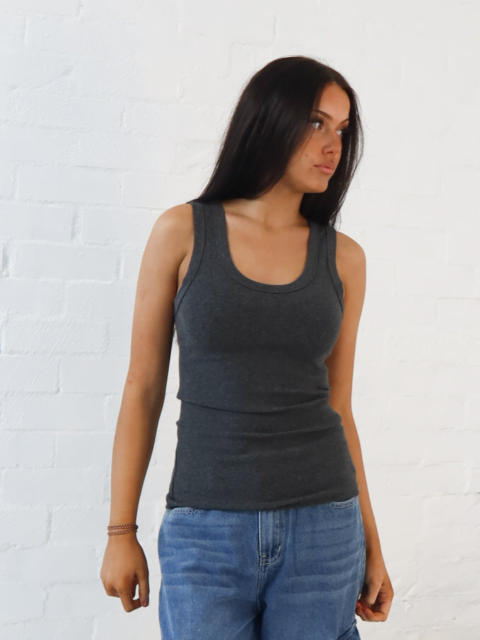 Charlee Tank - Charcoal