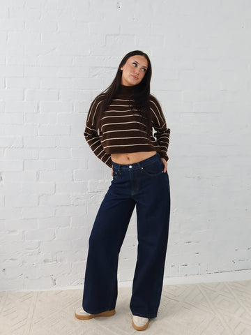 Fran Knit - Chocolate Stripe