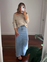 Asher Denim Maxi Skirt